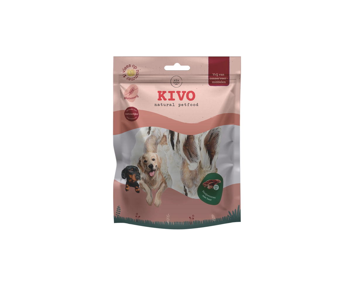 🐾Kivo - Konijnenoren met haar 100 gram