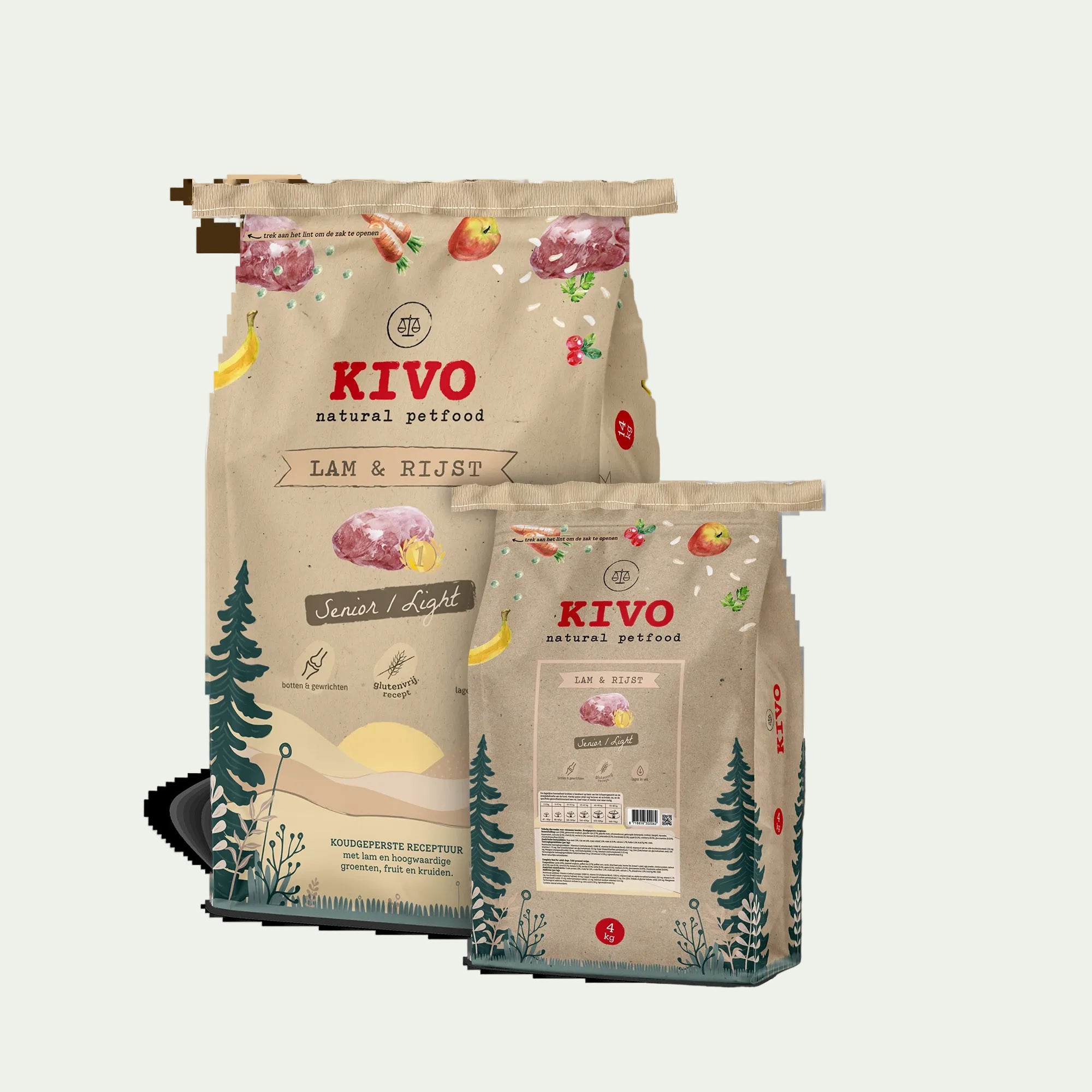 🐾Kivo - Lam & Rijst Senior/Light 14kg